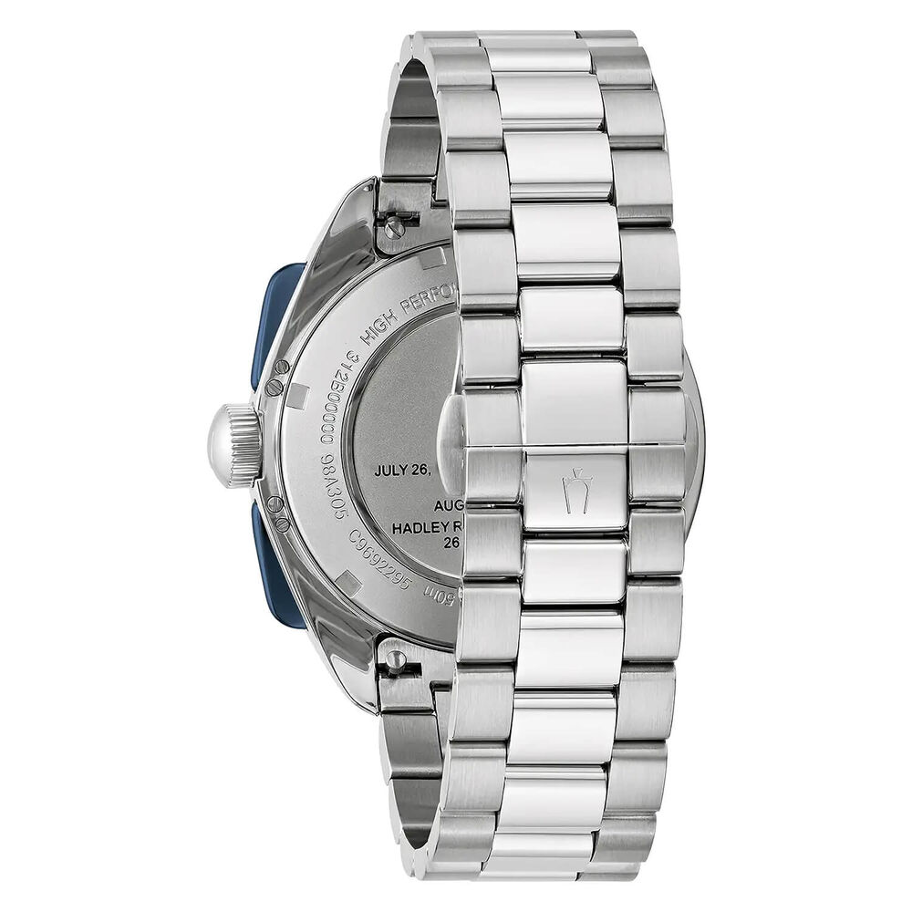 Bulova Heritage Lunar Pilot 43.5mm Chronograph White & Blue Dial Bracelet Watch image number 5