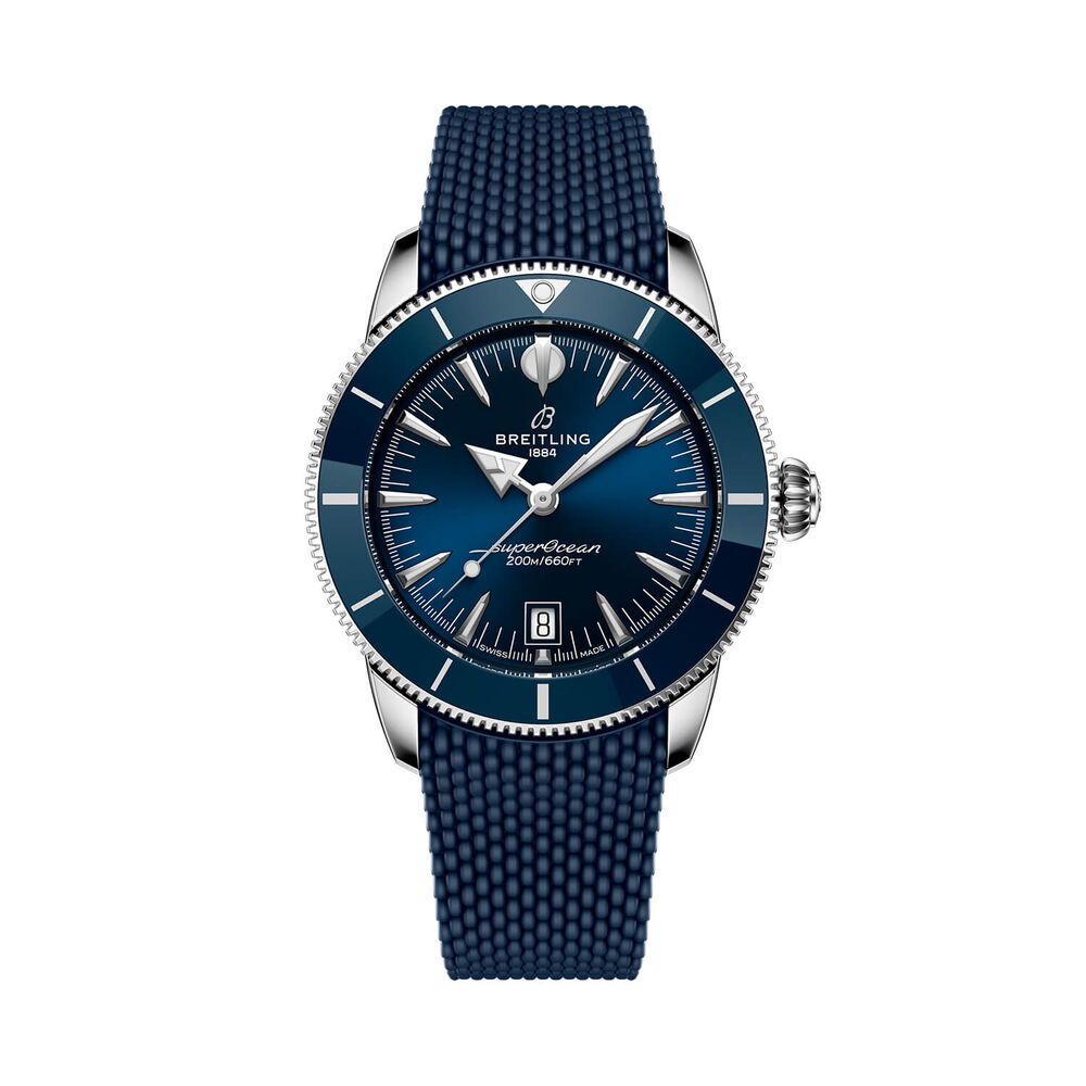 Breitling Superocean Heritage B31 Automatic 42mm Blue Dial Mesh Rubber Strap Watch image number 0