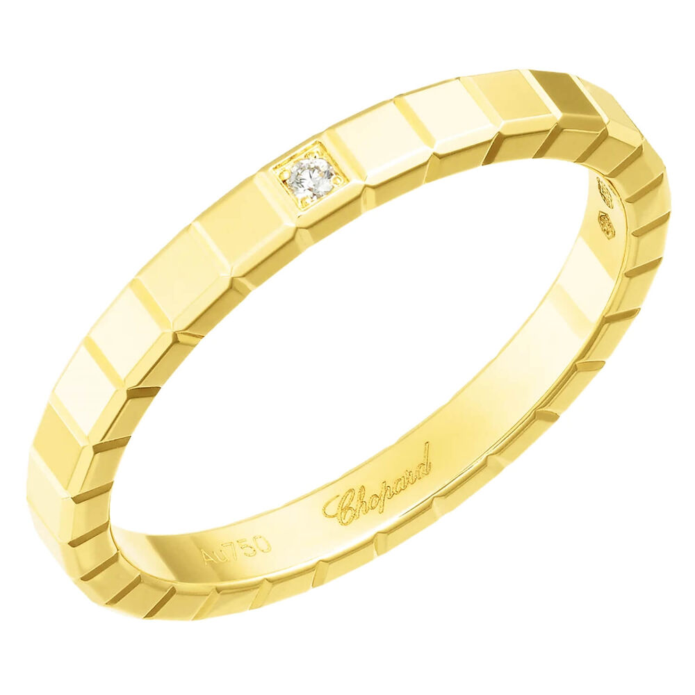 Chopard Ice Cube 18ct Yellow Gold 0.01ct Diamond Ring (UK Size L)