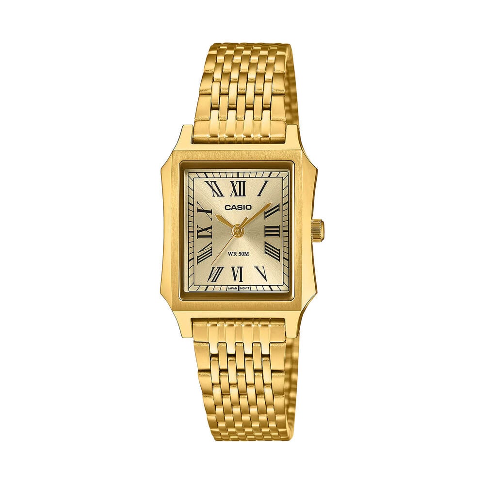 Casio Vintage 32x23.5mm Gold Dial & Gold Ion Plated Steel Bracelet Watch