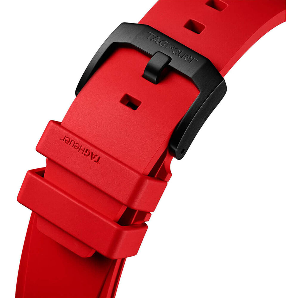 TAG Heuer Formula 1 Chronograph 44mm Black & Red Dial Red Rubber Strap Watch image number 6