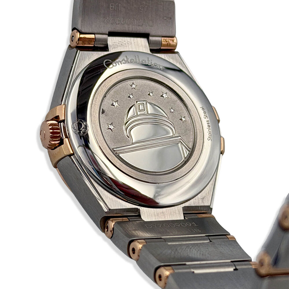 Pre-Owned OMEGA Constellation 28mm MOP Dial Diamond Dots Sedna Gold & Steel Bracelet Watch image number 3