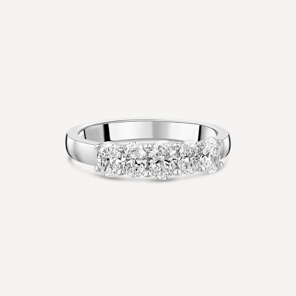 Born 18ct White Gold 5 Stone 1ct Lab Grown Diamond Ring image number 2