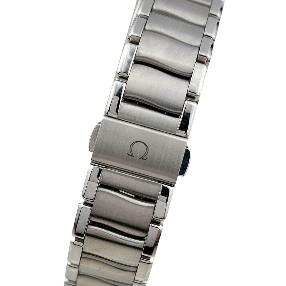 Pre-Owned OMEGA De Ville Ladymatic 34mm Blue Dial Diamond Dots Steel Bracelet Watch image number 2