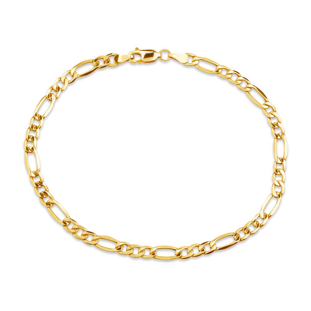 9ct Yellow Gold 21cm Men's Figaro Bracelet