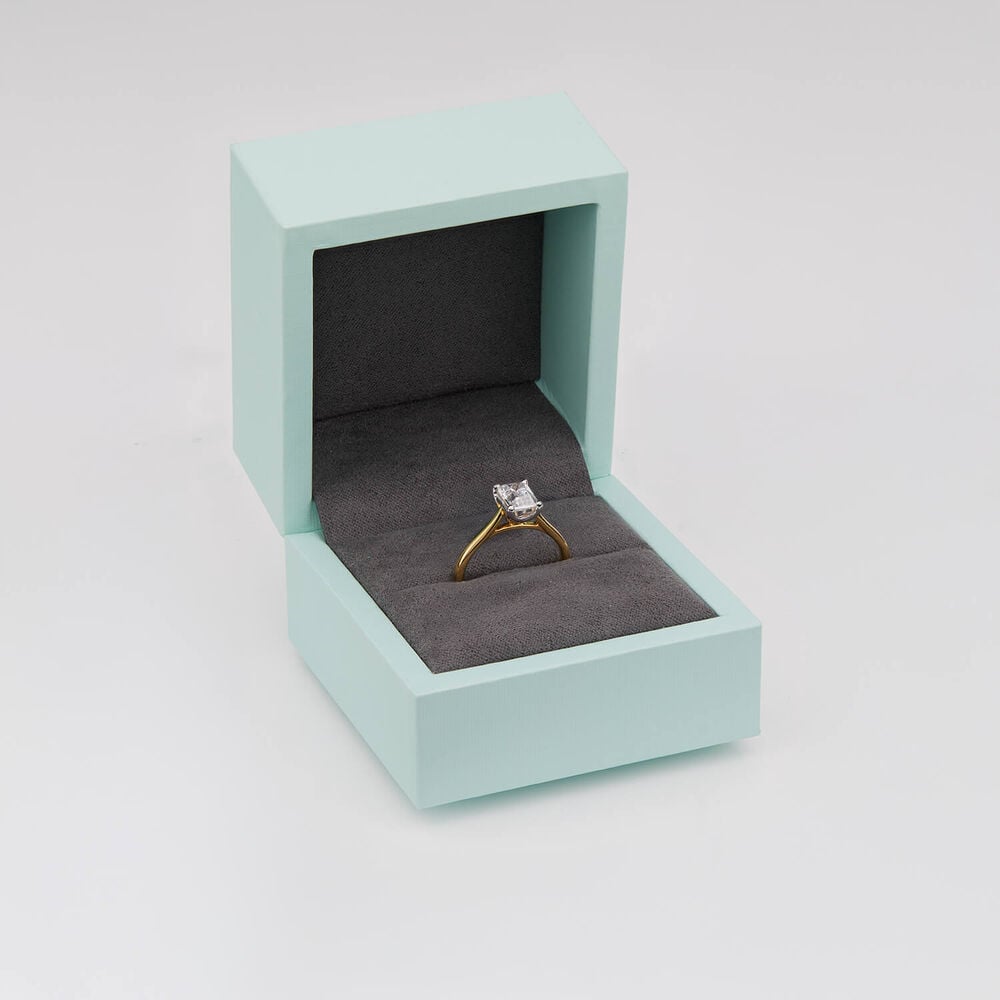 Born 18ct Yellow Gold 1ct Lab Grown Emerald Cut Diamond Ring image number 4