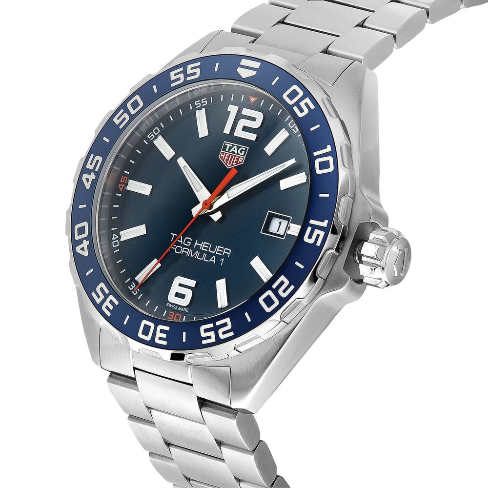 TAG Heuer Formula 1 Blue Dial Blue Bezel Steel Case Bracelet Watch image number 1