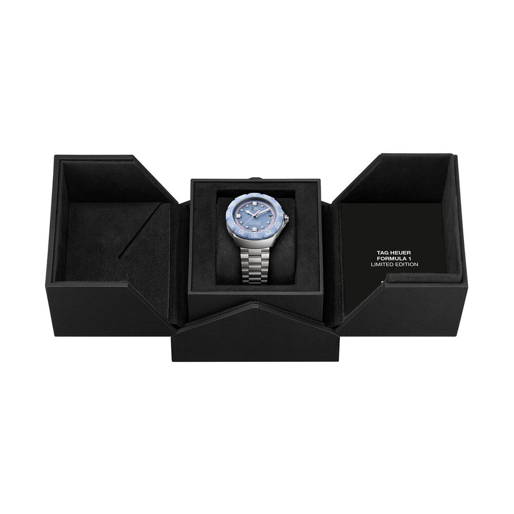 TAG Heuer Formula 1 Solargraph Blue Dial Diamond Dots Steel Bracelet Watch