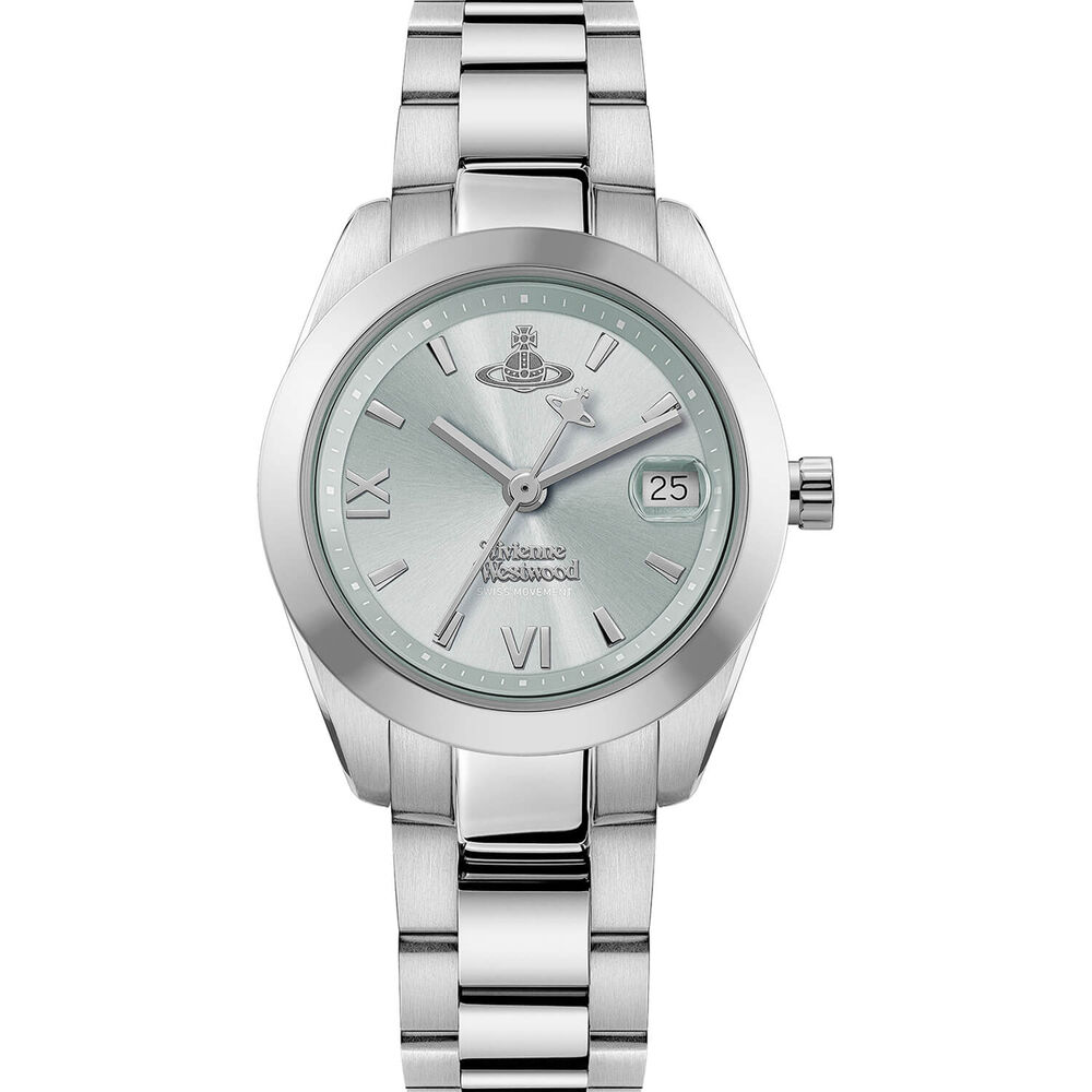 Vivienne Westwood Fenchurch 28mm Mint Green Dial Steel Bracelet Watch
