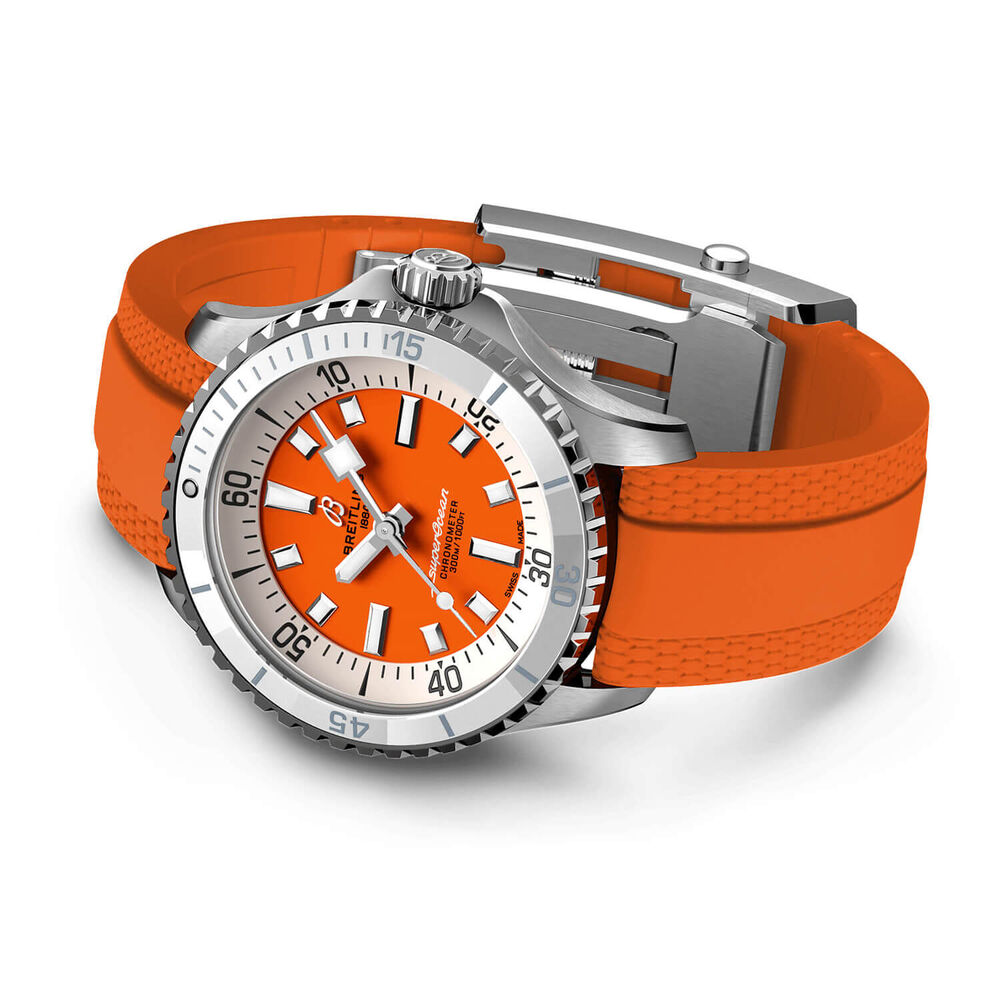 Breitling Superocean Automatic 36 Orange Dial Strap Watch image number 2