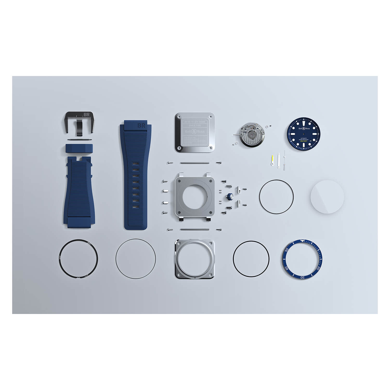 Bell Ross Br03 92 Diver Blue Mens Instrument Watch