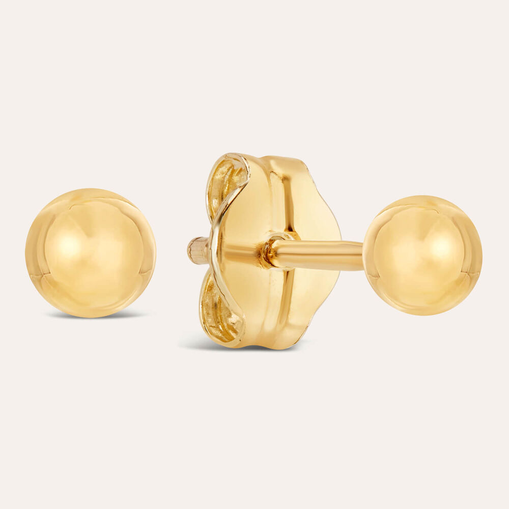 9ct Yellow Gold 3mm Polished Ball Stud Earrings