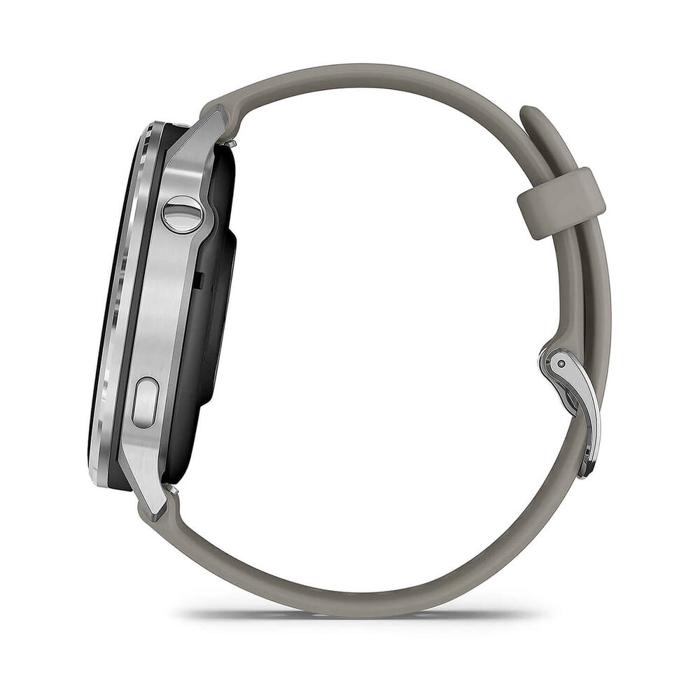 Garmin Venu 4 45mm Silver Bezel Silver Grey Silicone Strap Watch image number 4