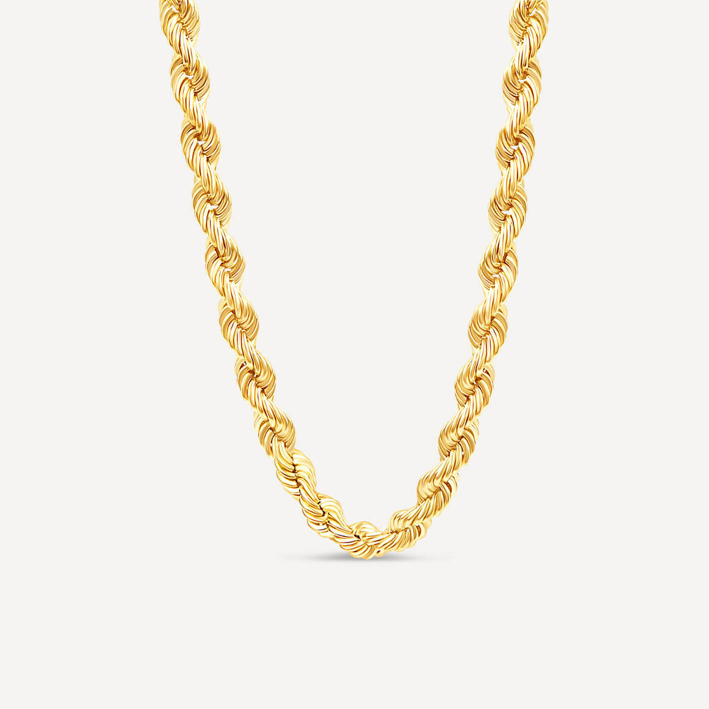 9ct Yellow Gold Rope 18' Chain Necklace image number 1