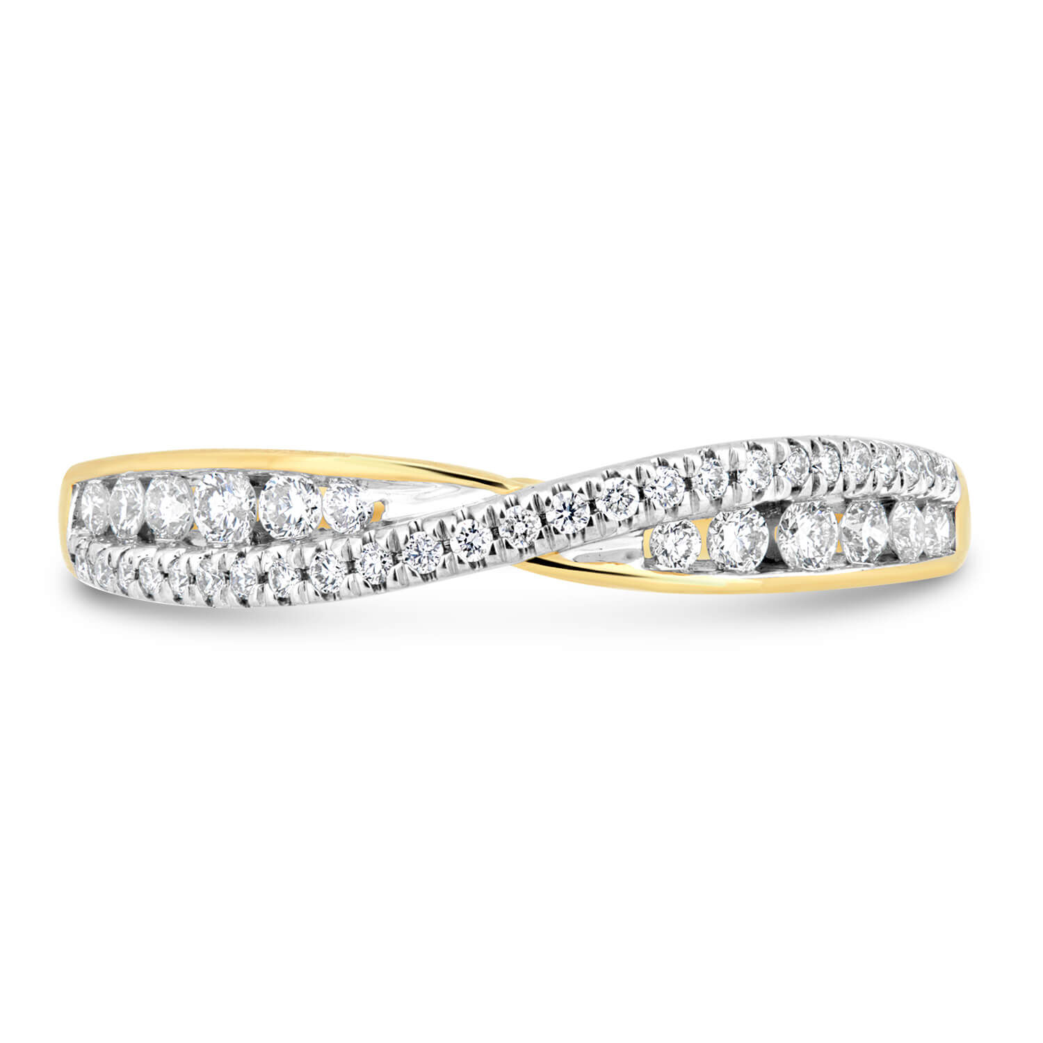 Crossover ring yellow gold discount