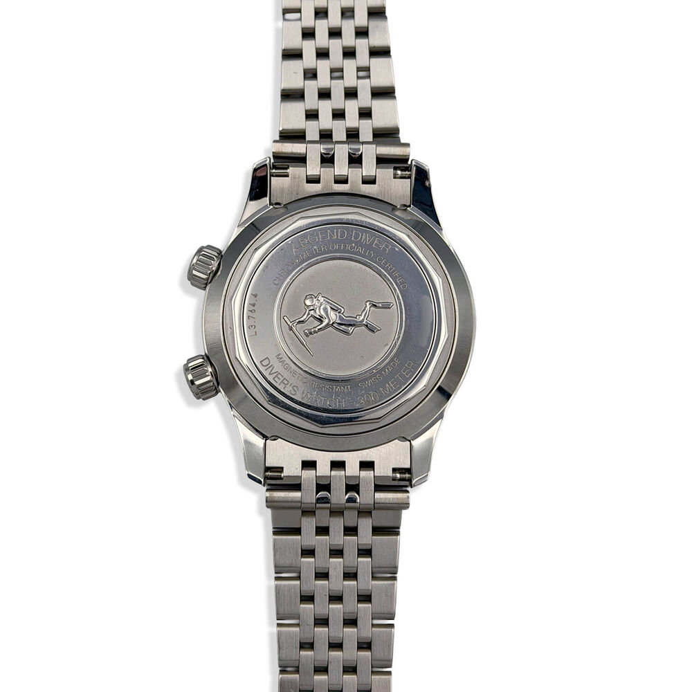 Pre-Owned Longines Legend Diver 39mm Black Dial Steel Bracelet Watch image number 3