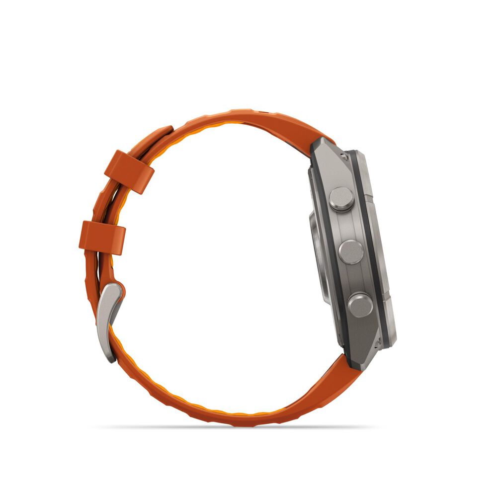 Garmin fenix 9 Pro 47mm Titanium Autumn Orange/Spark Orange Silicone Strap Watch