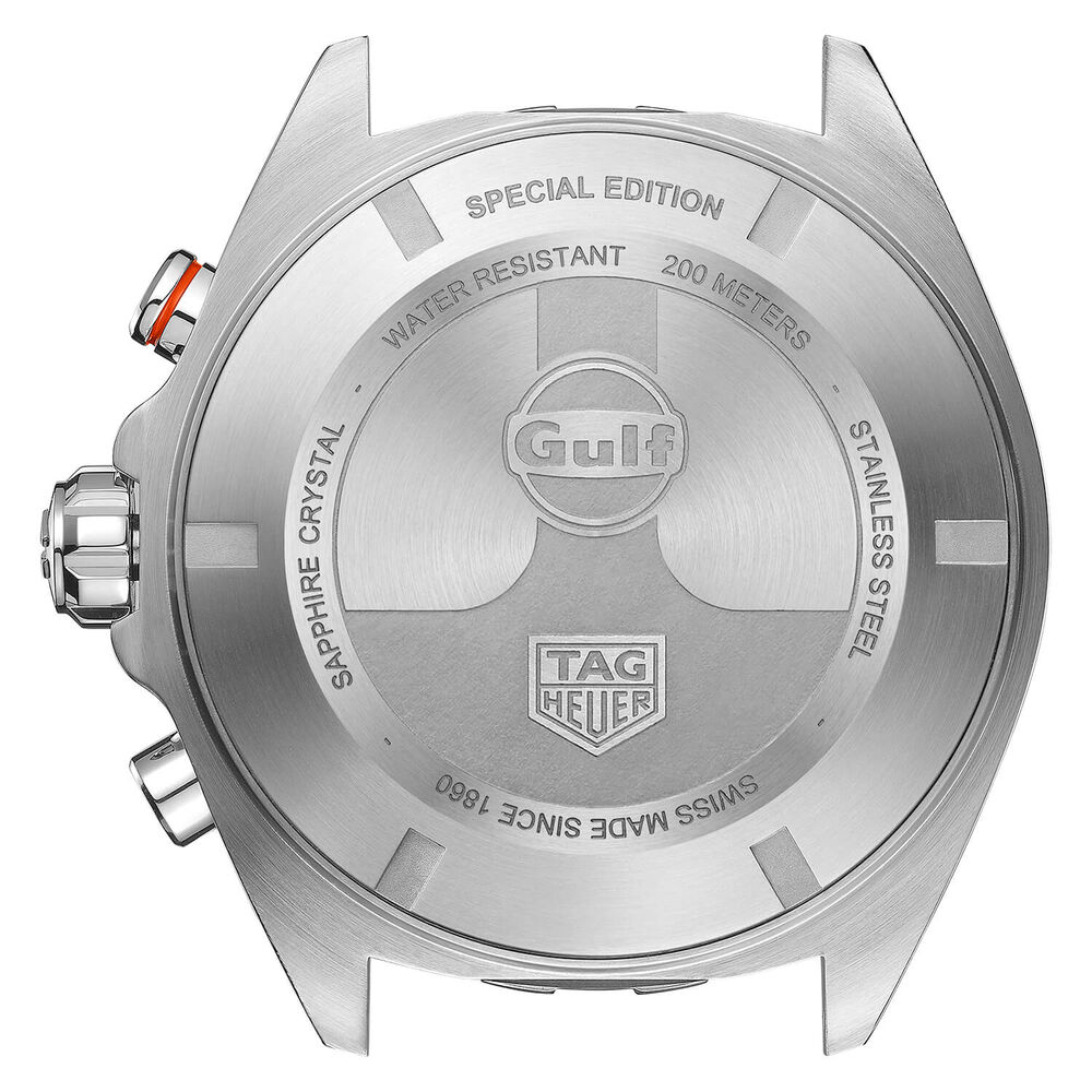 TAG Heuer Formula 1 Chronograph x Gulf 43mm Blue & Orange Dial Stainless Steel Bracelet Watch image number 1