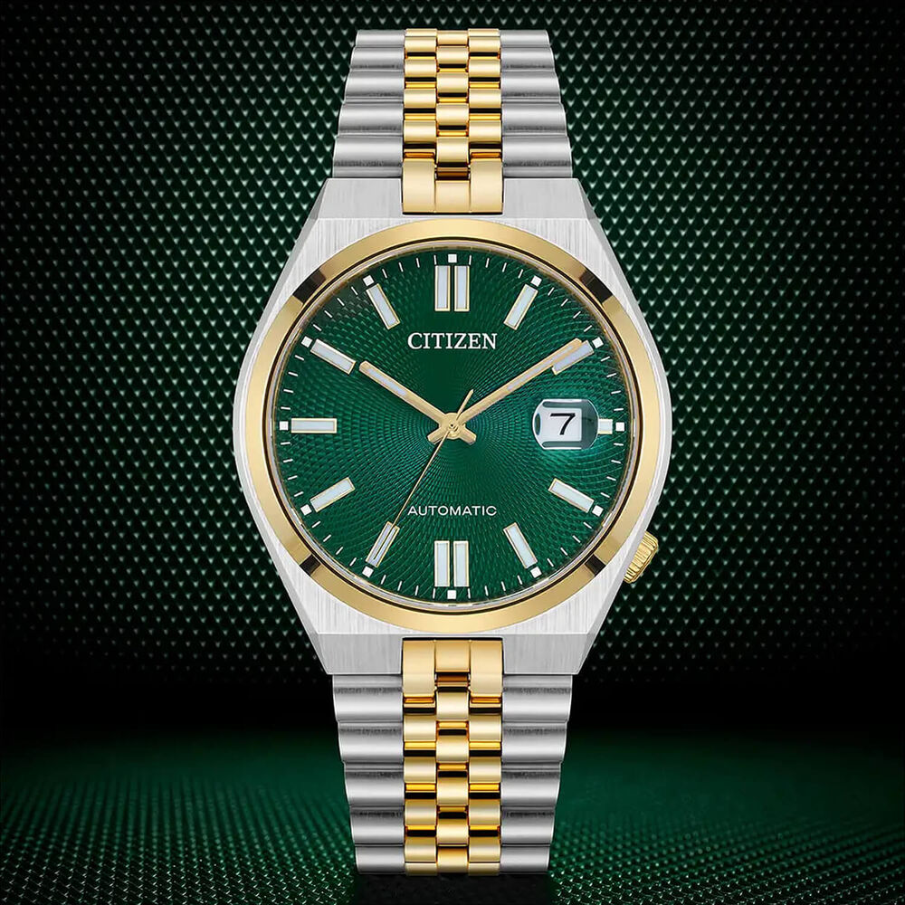 Citizen Tsuyosa 60 Automatic 40mm Green Dial Two Tone Steel Bracelet Watch image number 4