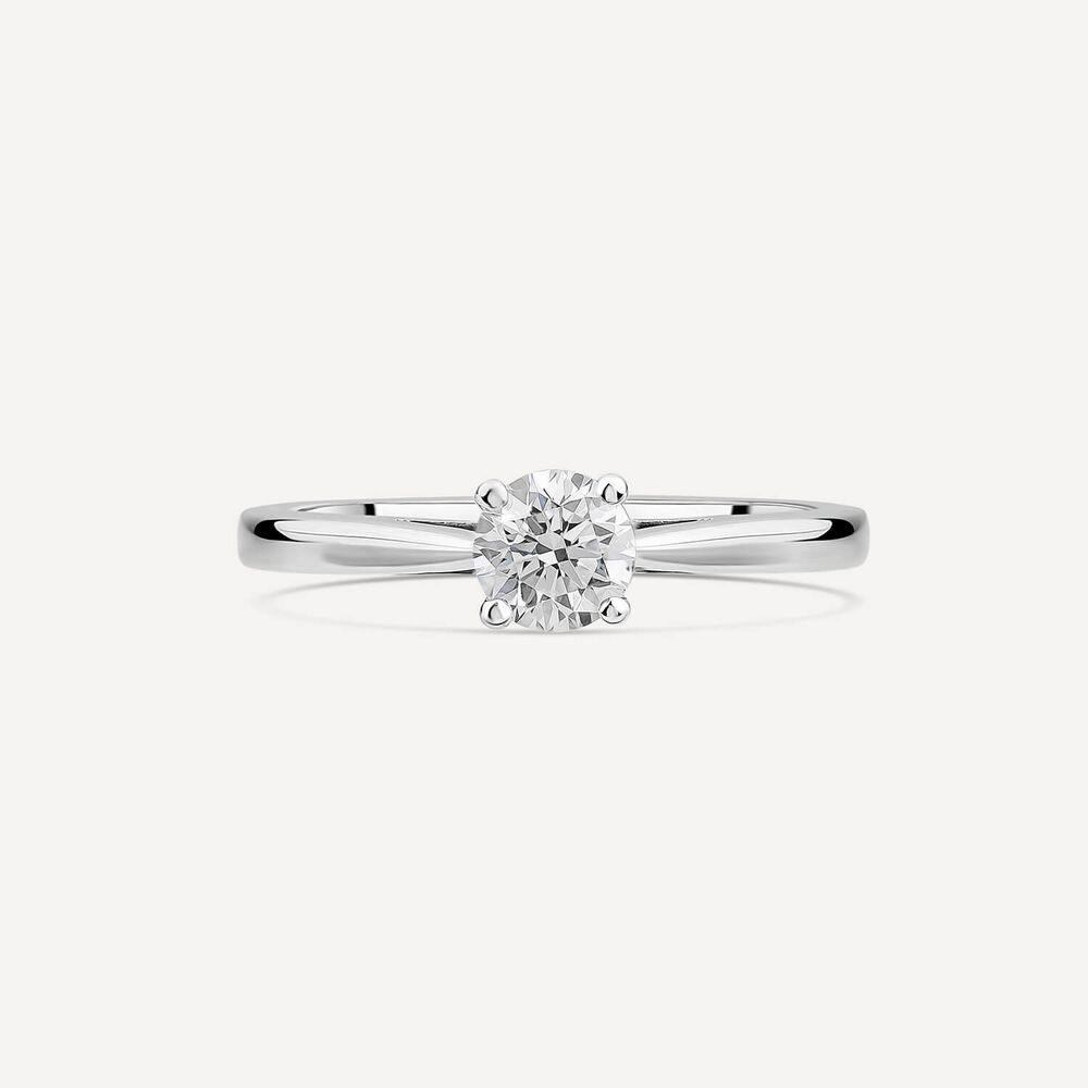 Platinum 0.60ct Round Diamond Four Claw Solitaire Ring image number 1
