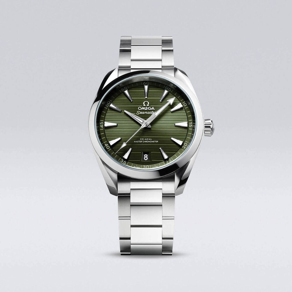 Omega Seamaster Aqua Terra 41Mm Green Dial Mens Steel Bracelet Watch image number 2