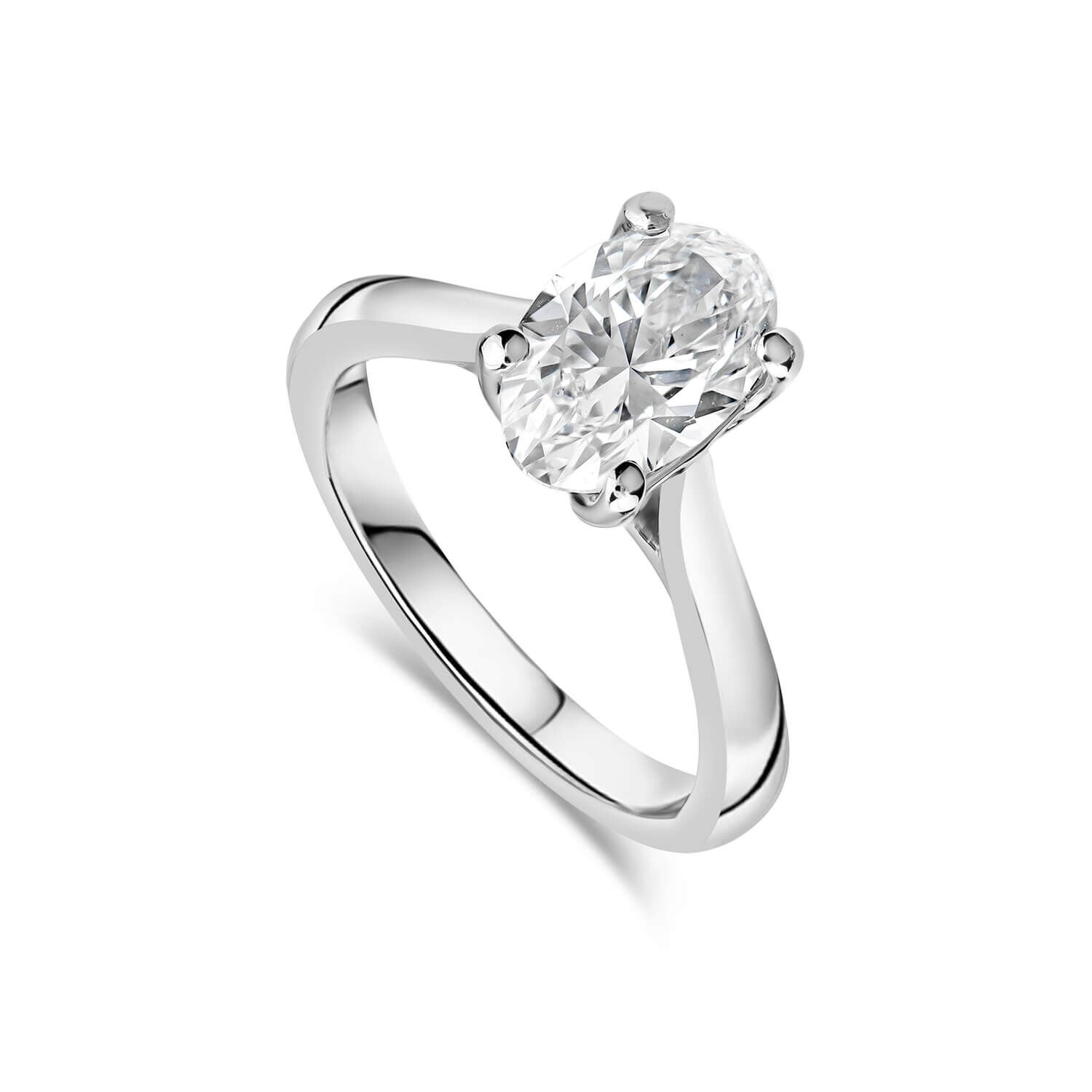 Oval solitaire with diamond band on sale
