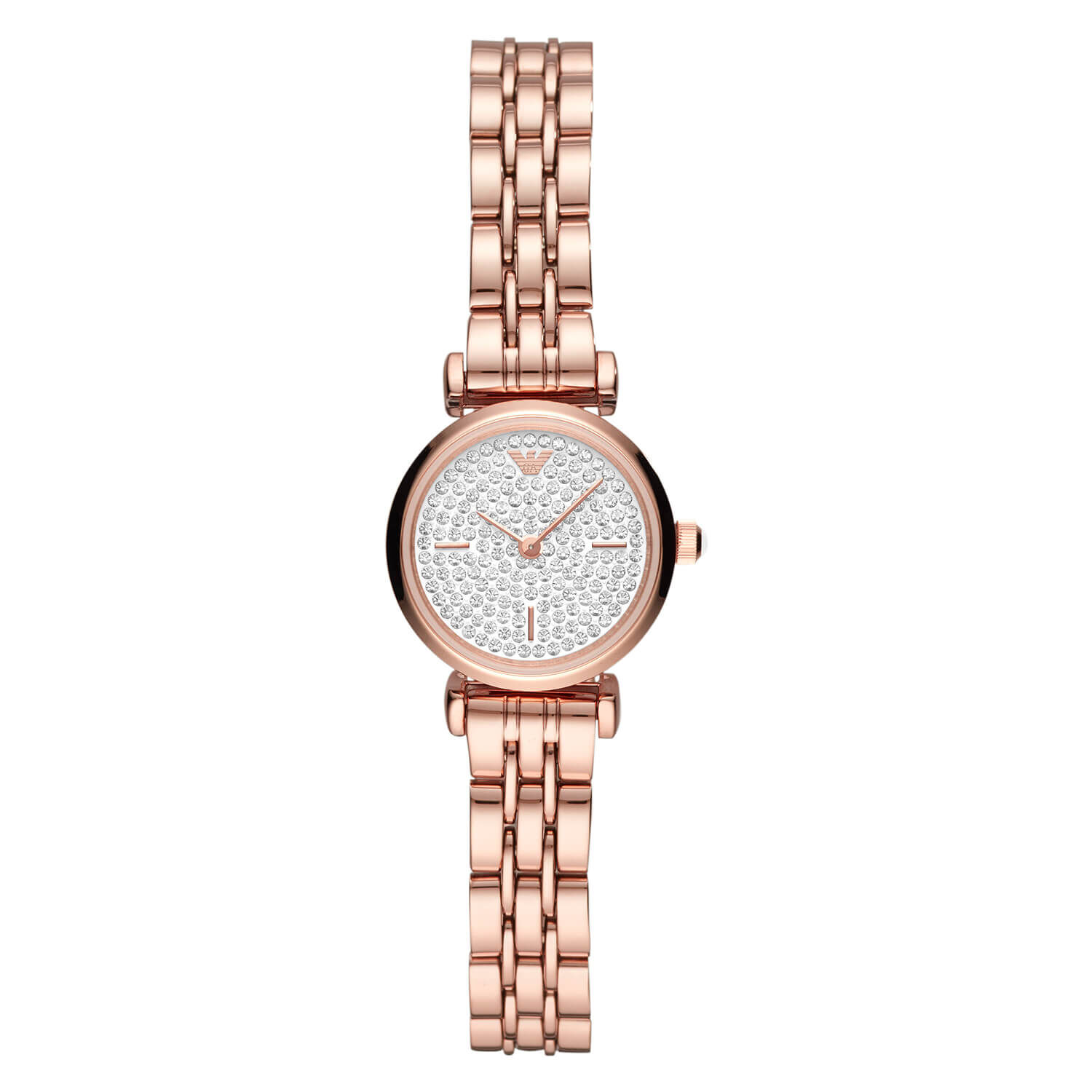Emporio Armani Gianni T Bar Quartz Rose Gold Plated Case Strap Watch