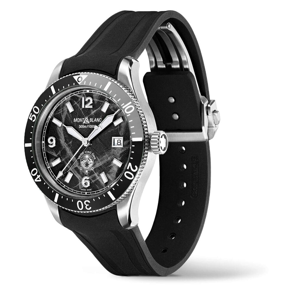 Montblanc 1858 Iced Sea 41mm Black Dial & Rubber Strap Watch image number 3