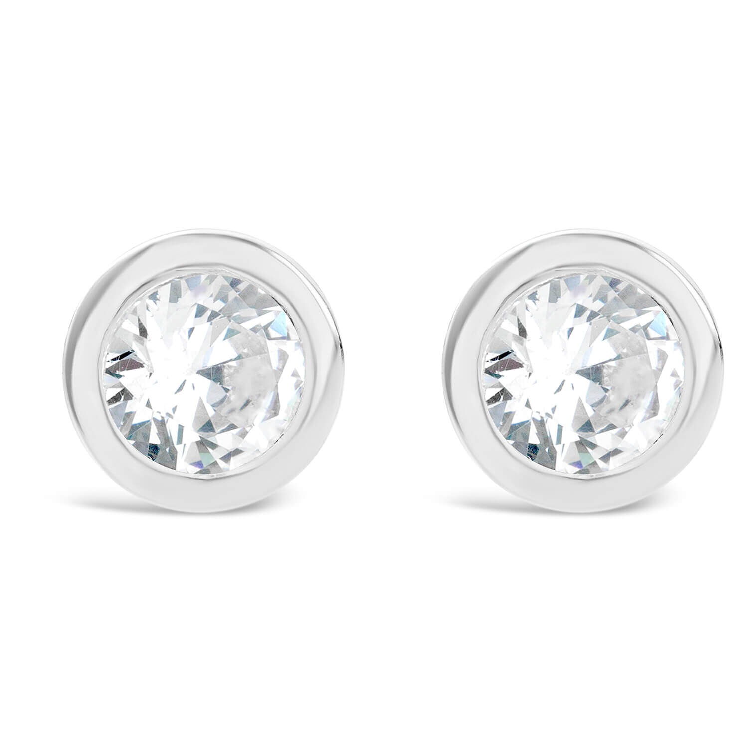 Sterling silver cubic zirconia stud earrings hotsell