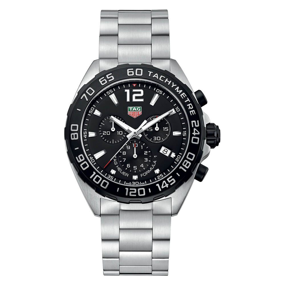 TAG Heuer Formula 1 Chronograph 43mm Black Dial Steel Bracelet Watch image number 0