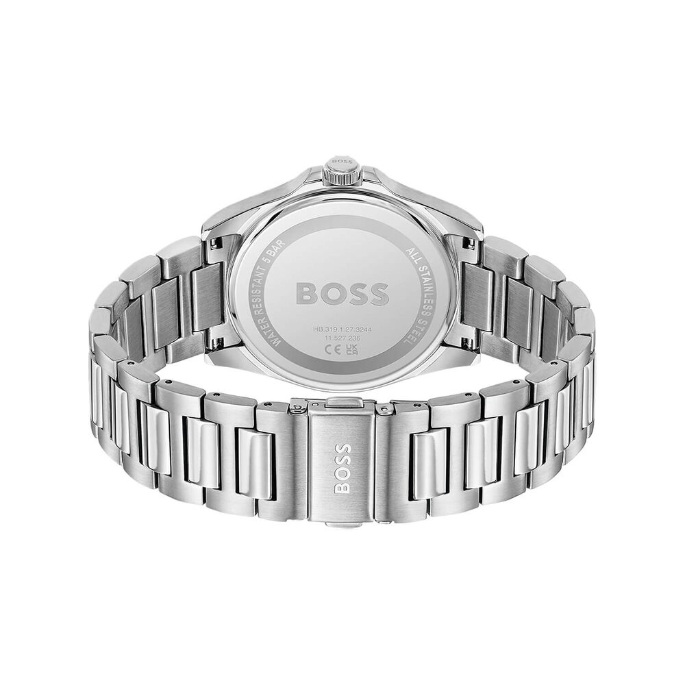BOSS Strike 41mm Black Textured Dial Steel Bracelet Watch image number 3