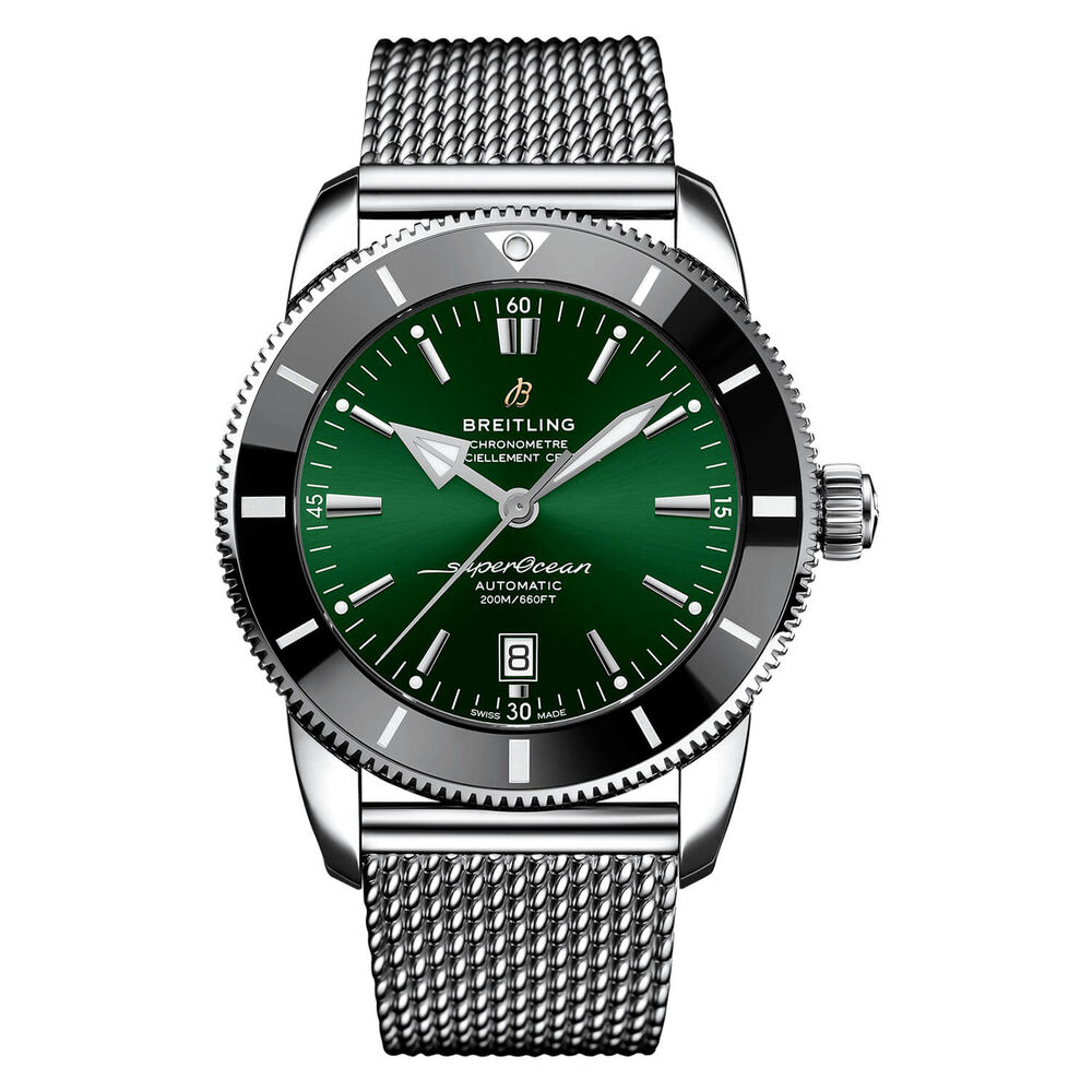 Breitling Superocean Heritage II 46mm Green Dial Steel Bracelet Watch