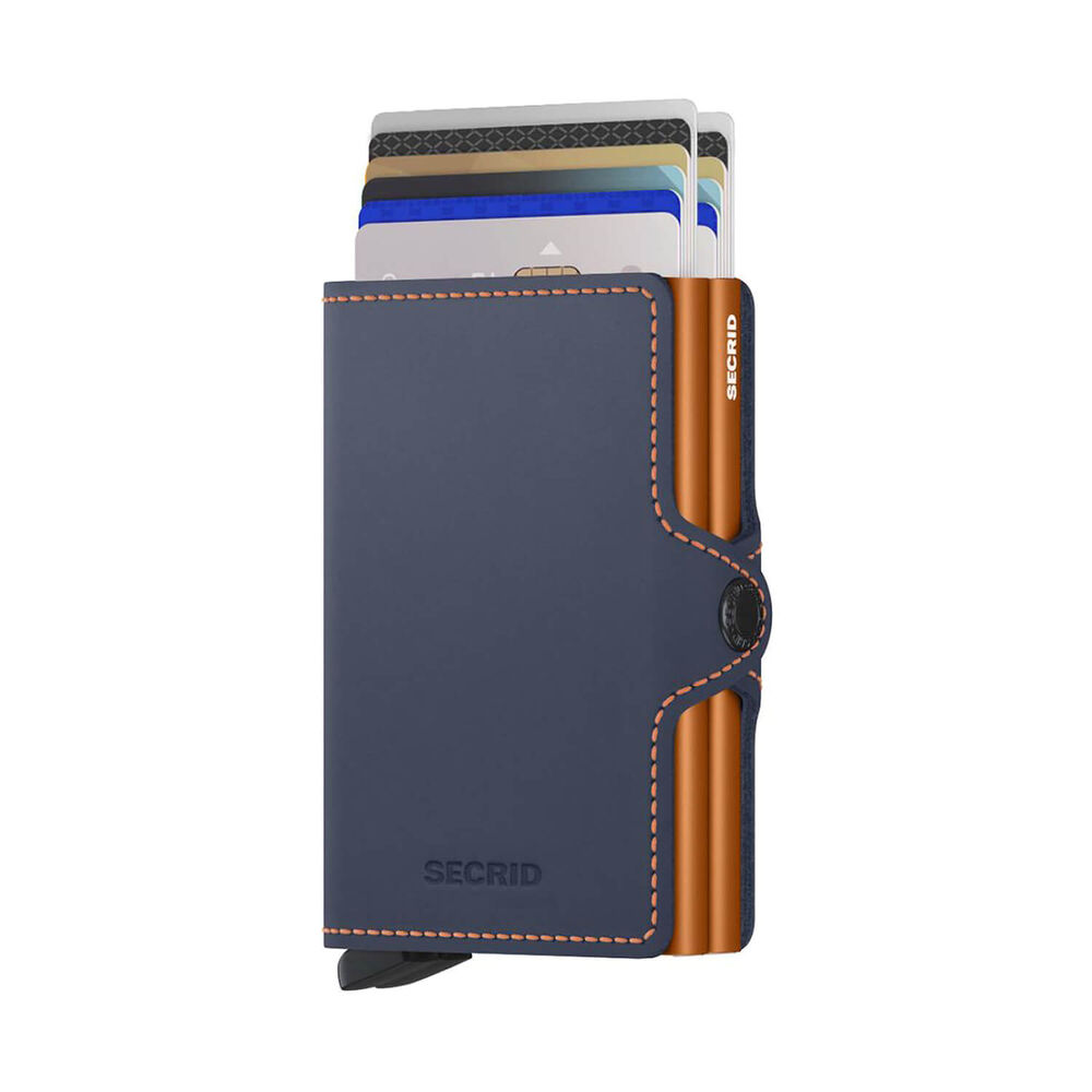 Secrid Matte Nightblue & Orange Twinwallet