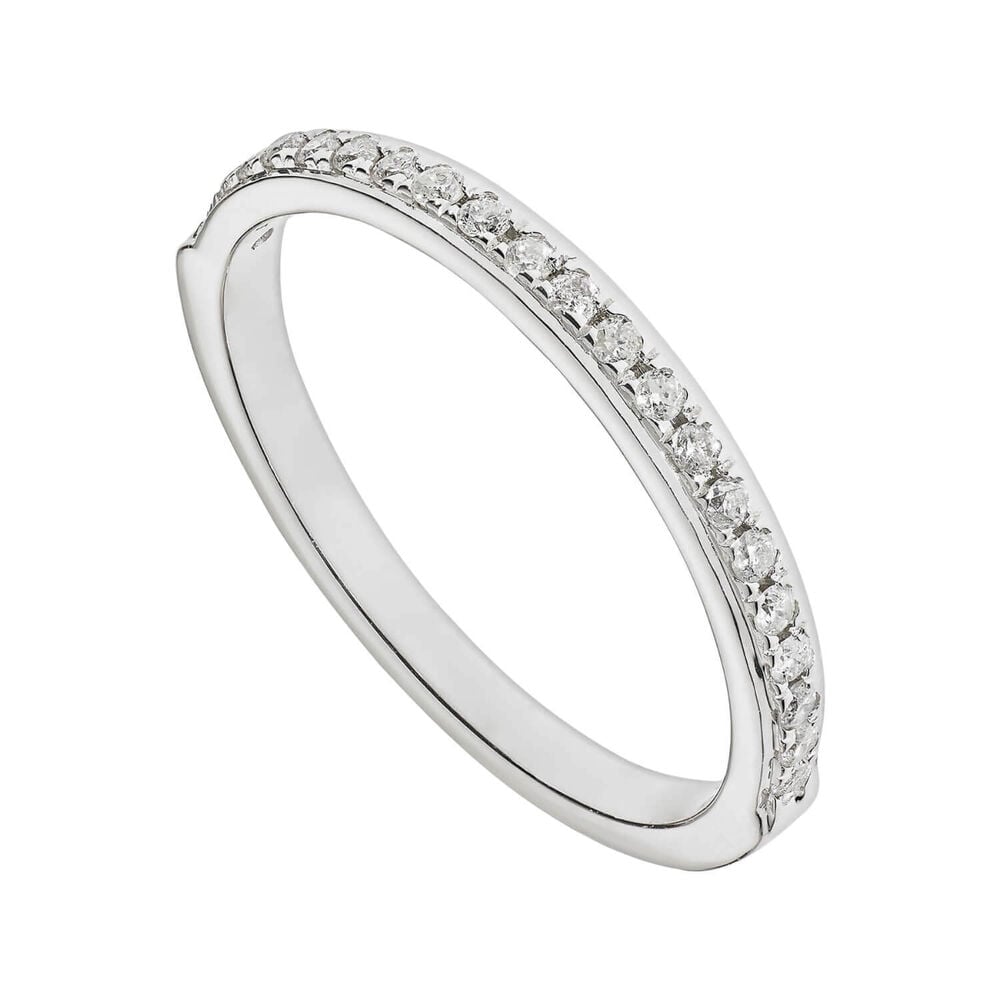 18ct white gold 0.15 carat diamond grain-set ring image number 0