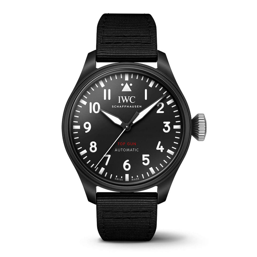 IWC Schaffhausen Big Pilot's Watch 43 Top Gun Black Dial Strap Watch image number 0