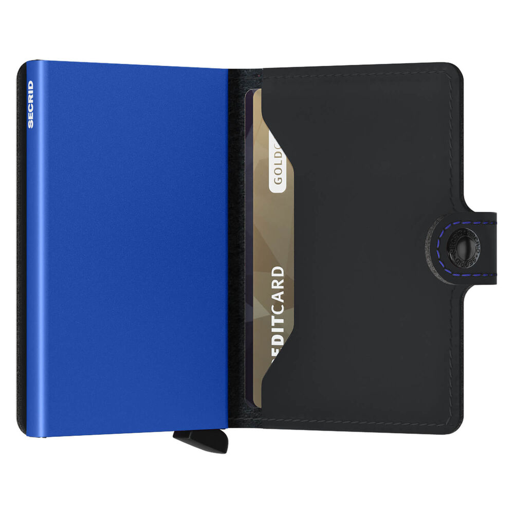 Secrid Matte Black & Blue Miniwallet image number 4