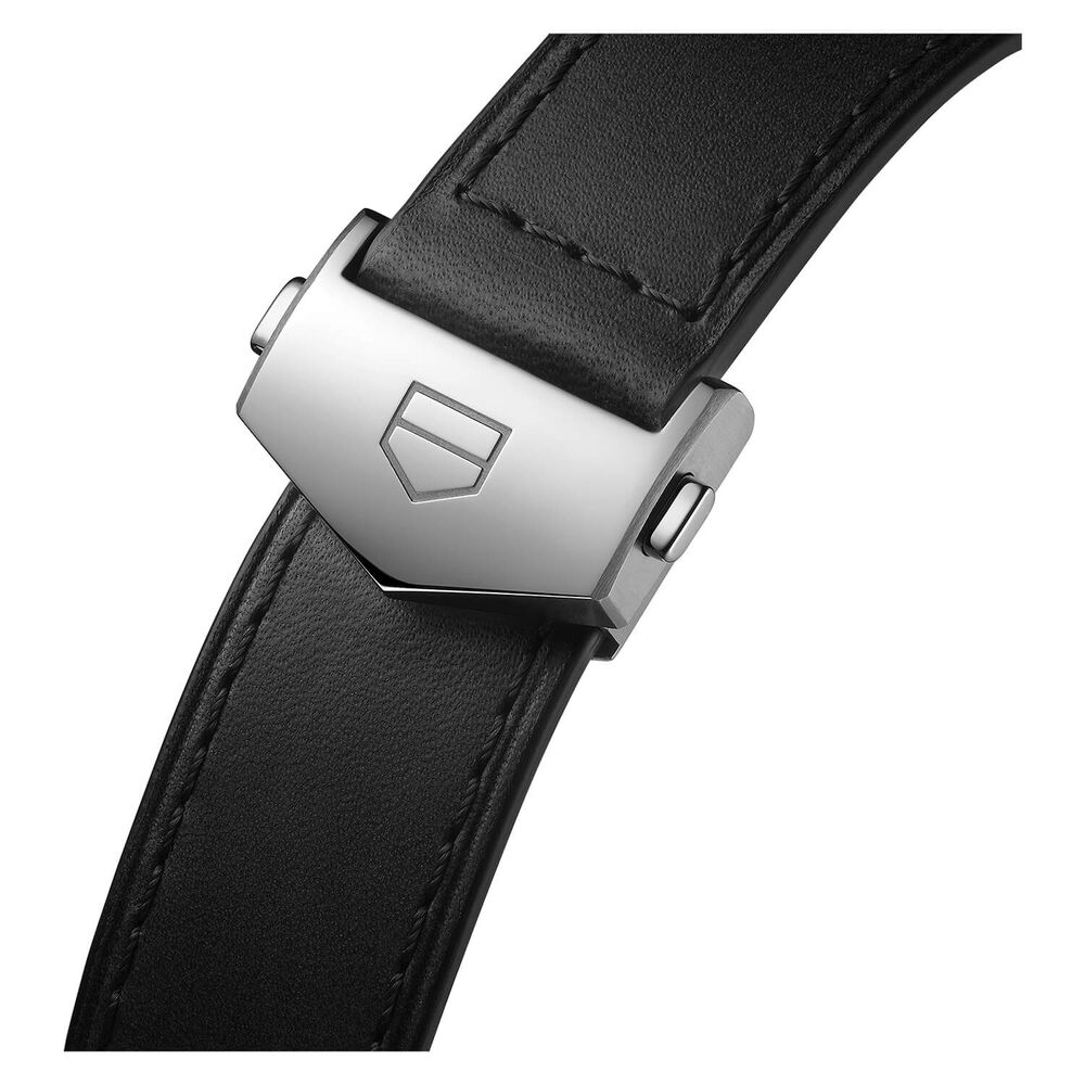 TAG Heuer Carrera Chronograph 42mm Black Dial Red Details Leather Strap Watch image number 7