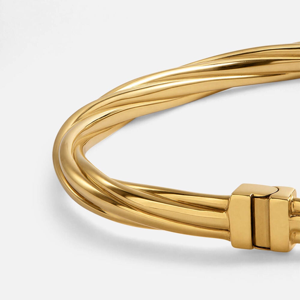 Yellow Gold Plated Vermeil Sterling Silver Twist Bangle