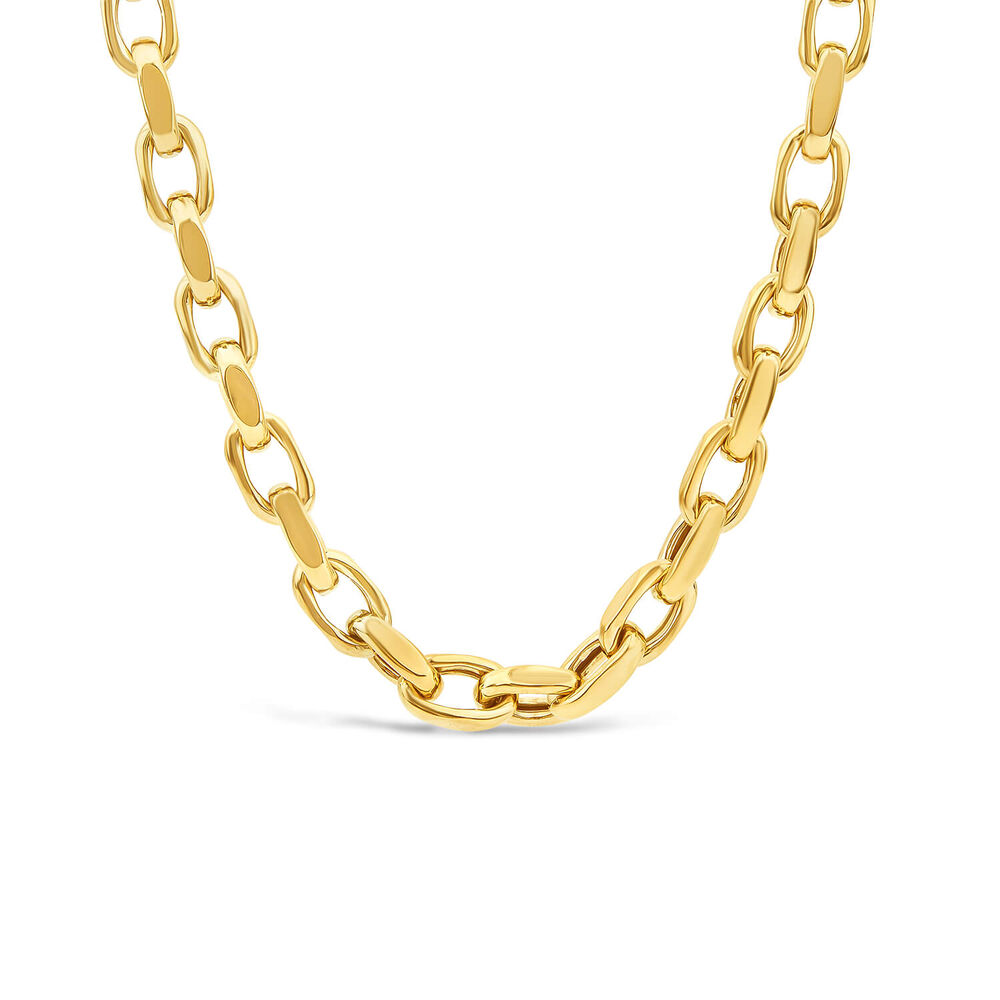 9ct Yellow Gold Diamond Cut Belcher Link Necklet