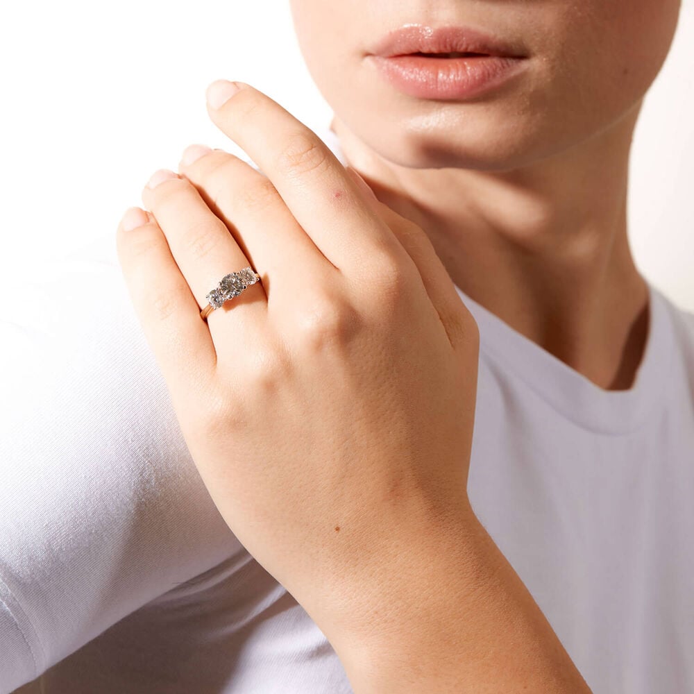 Born 18ct Yellow Gold 2ct 3 Stone Round Brilliant Diamond Ring image number 4