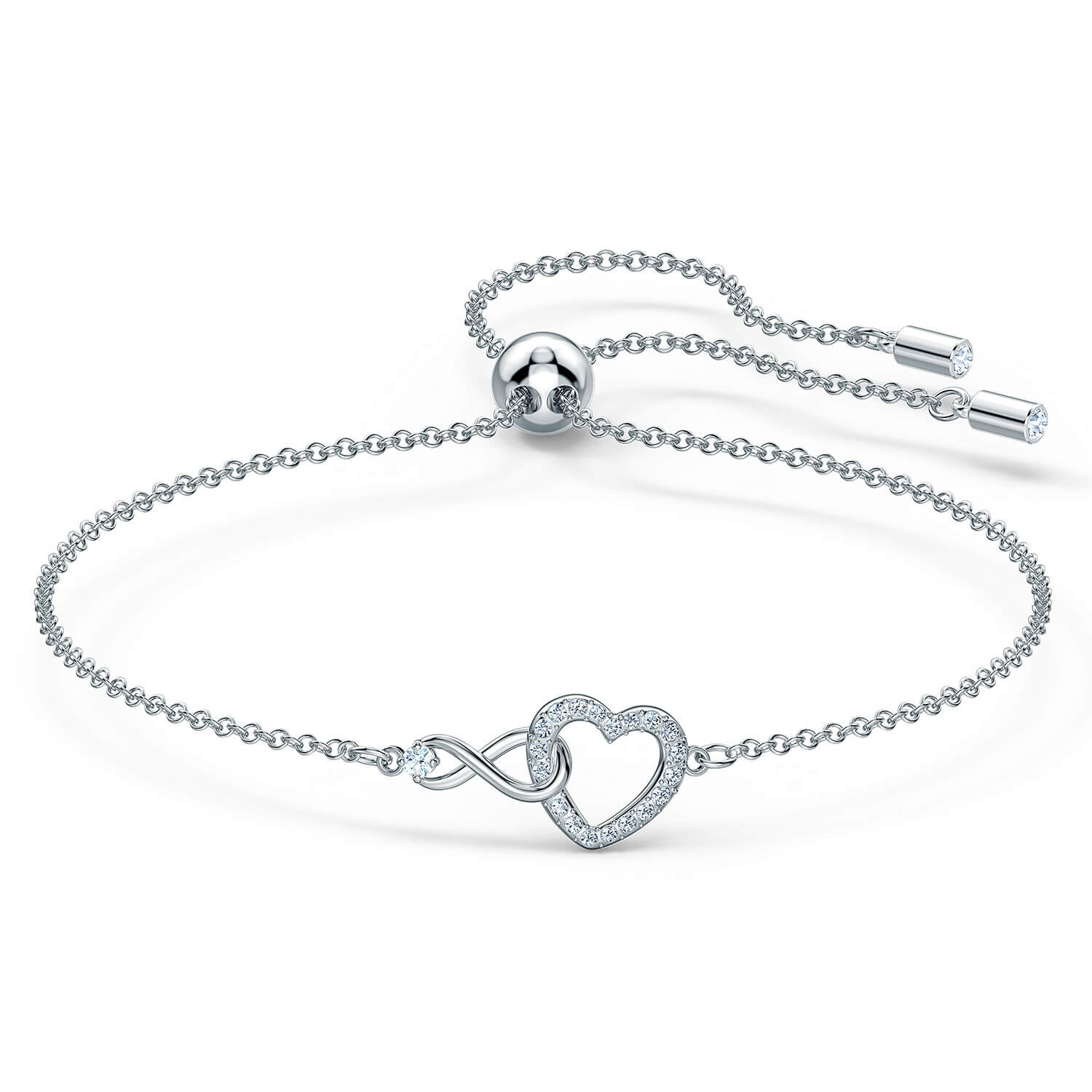 Swarovski Infinity Collection Rhodium Plated Heart Bracelet
