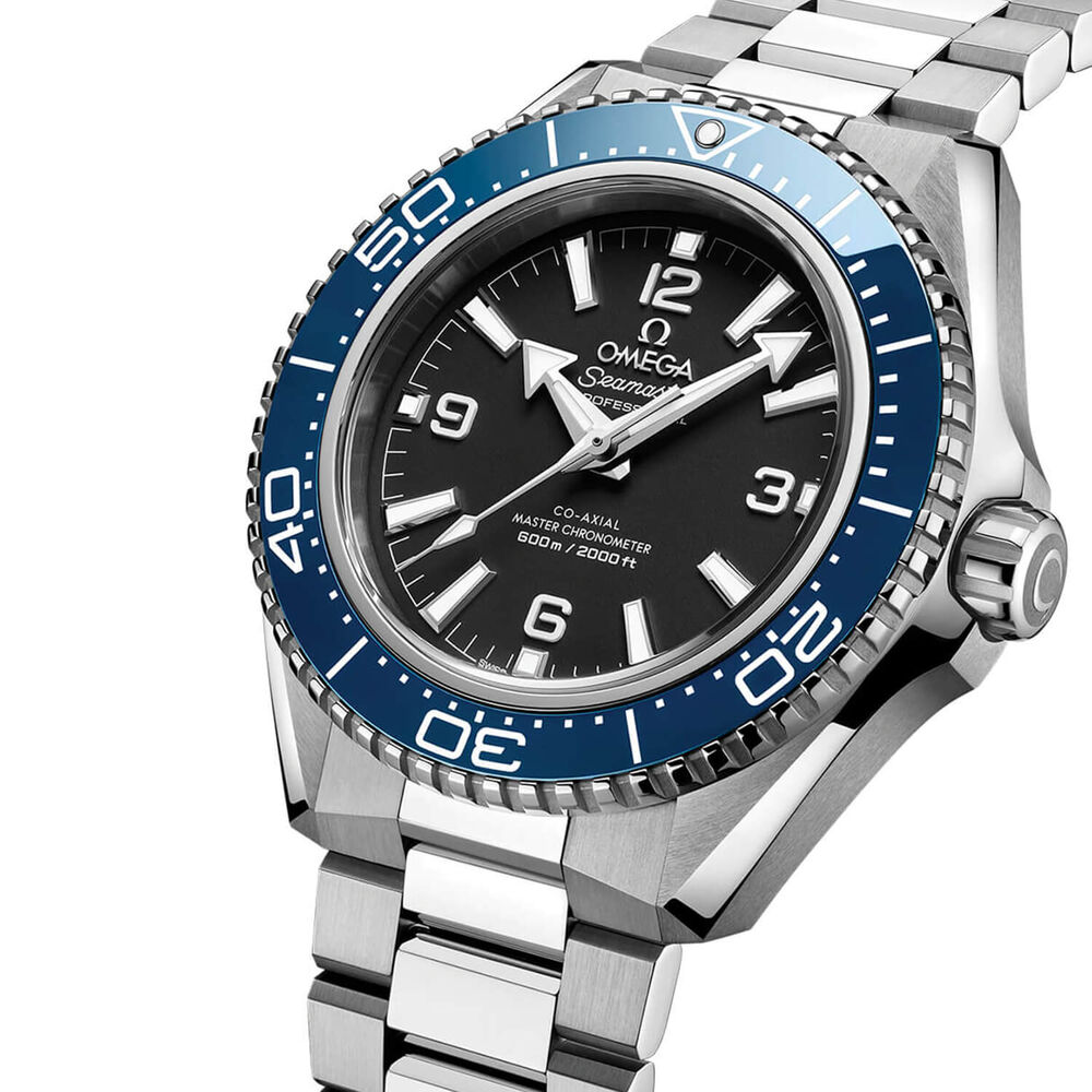 OMEGA Seamaster Planet Ocean 600M 42mm Black Dial Blue Bezel Steel Bracelet Watch image number 2