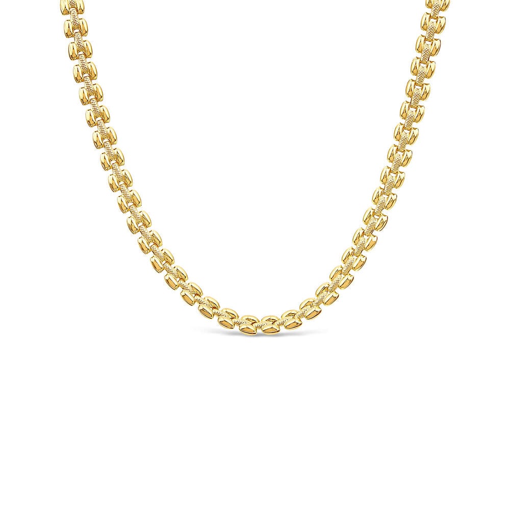 Silver & Yellow Gold Plated Brick Link Necklet