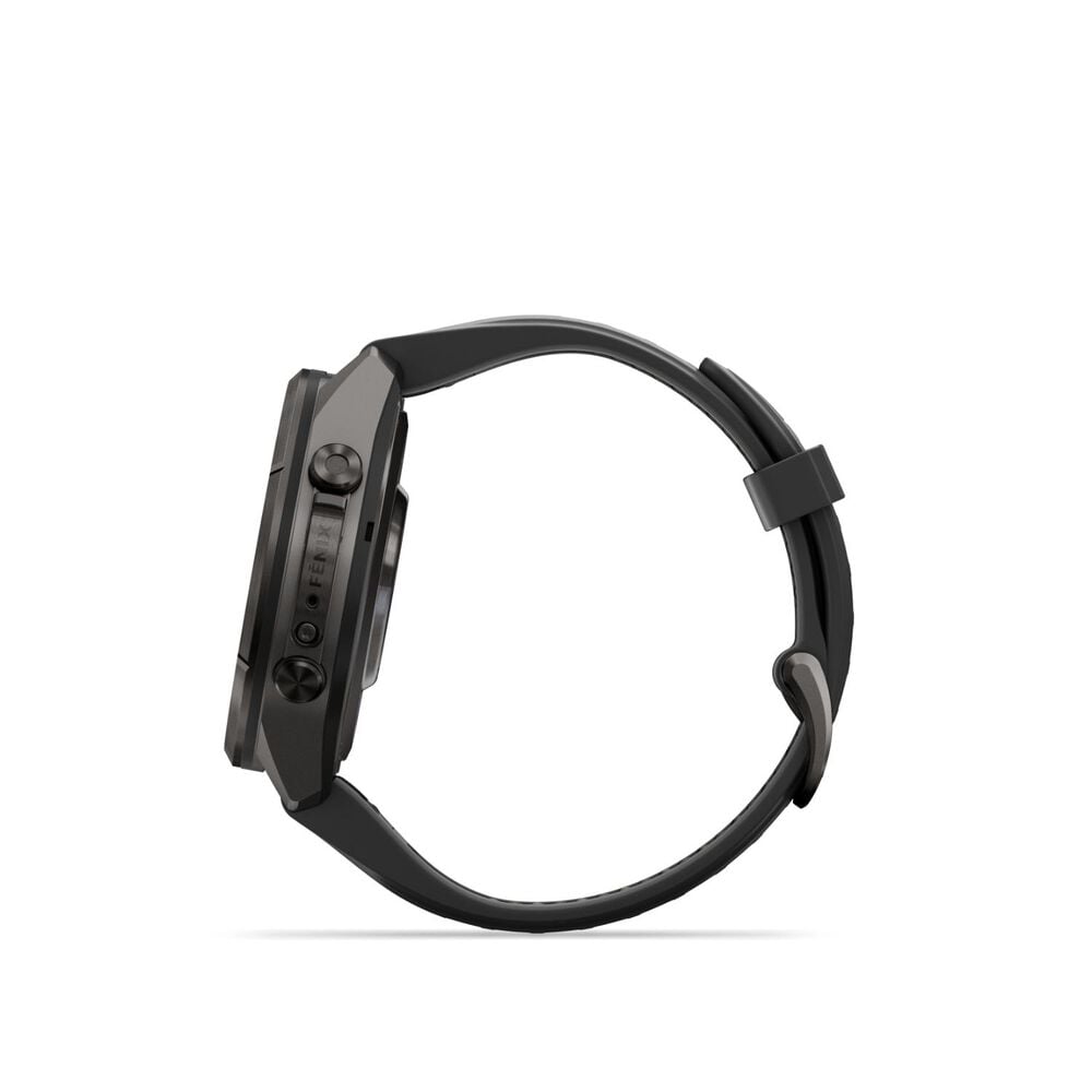 Garmin fenix 9 Pro 43mm Carbon Gray DLC Titanium Black/Pebble Grey Silicone Strap Watch