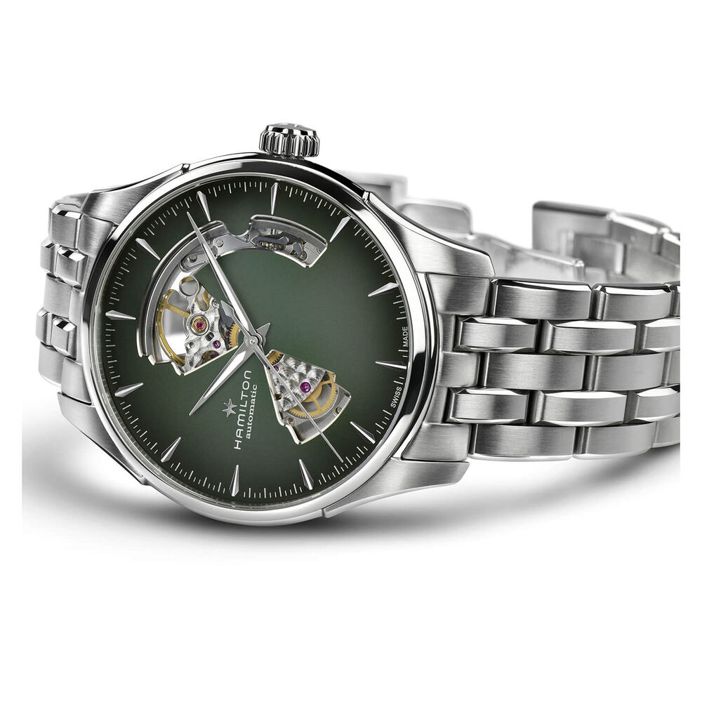 Hamilton Jazzmaster Open Heart 40mm Green Dial Steel Case & Bracelet Watch image number 2