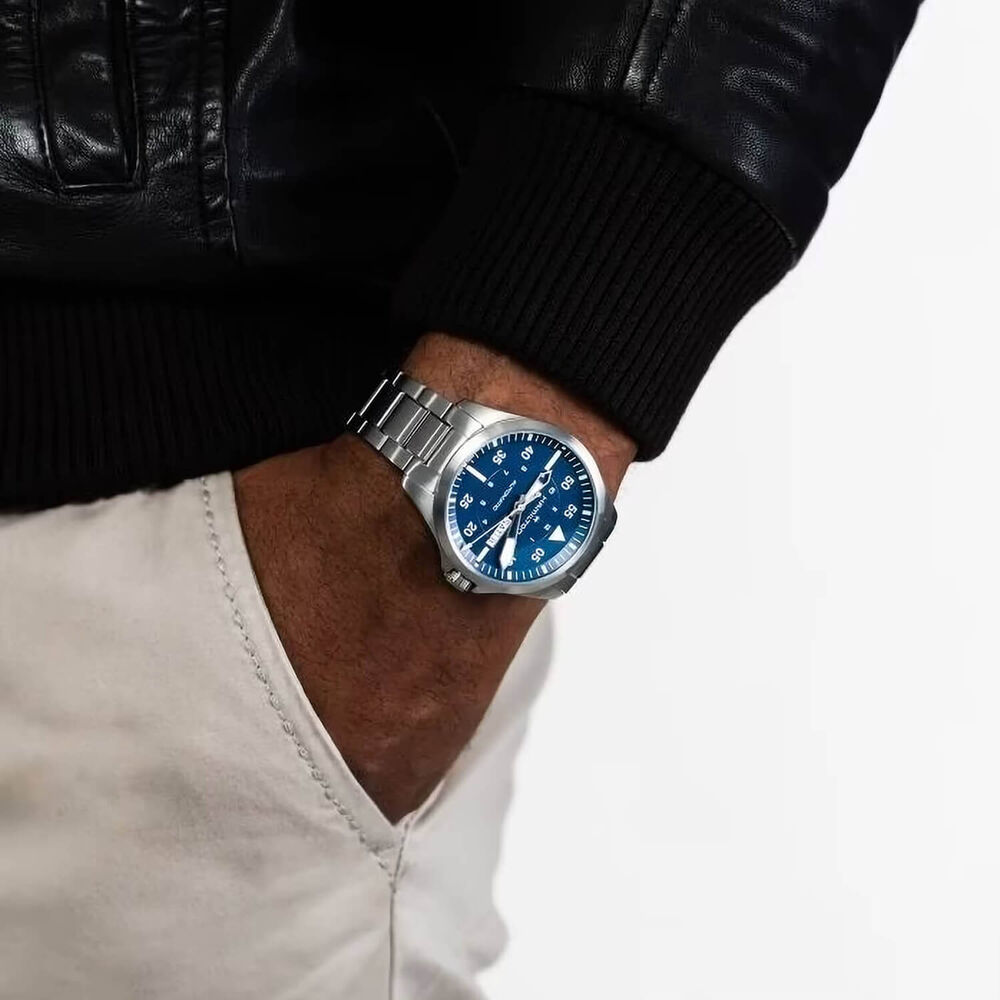 Hamilton Khaki Aviation Pilot Automatic 42mm Blue Dial Steel Bracelet Watch image number 4