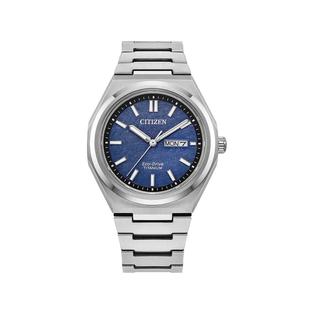 Citizen 'Zenshin' Super Titanium 39mm Blue Dial Titanium Bracelet Watch image number 0