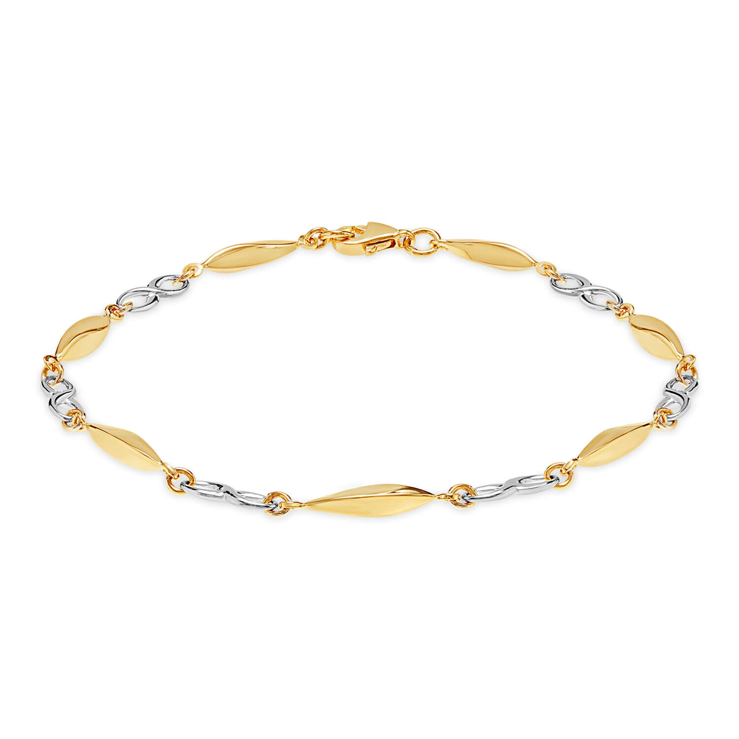 Yellow gold infinity bracelet cheap