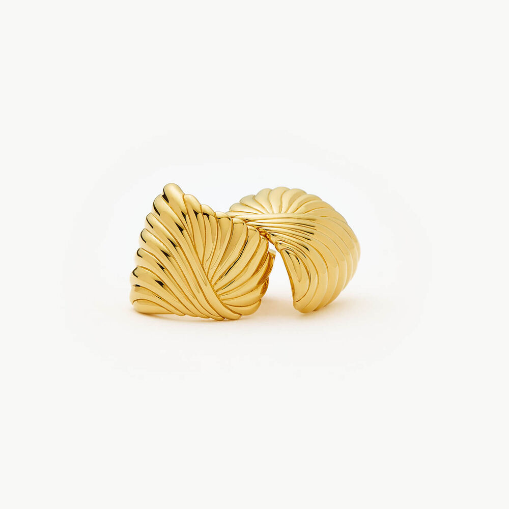 Missoma 18ct Gold Plated Brass Ripple Stud Earrings