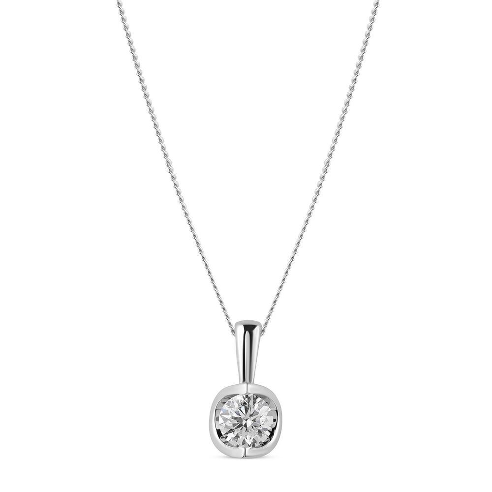 9ct White Gold 0.40ct Diamond Mirror Setting Pendant image number 0